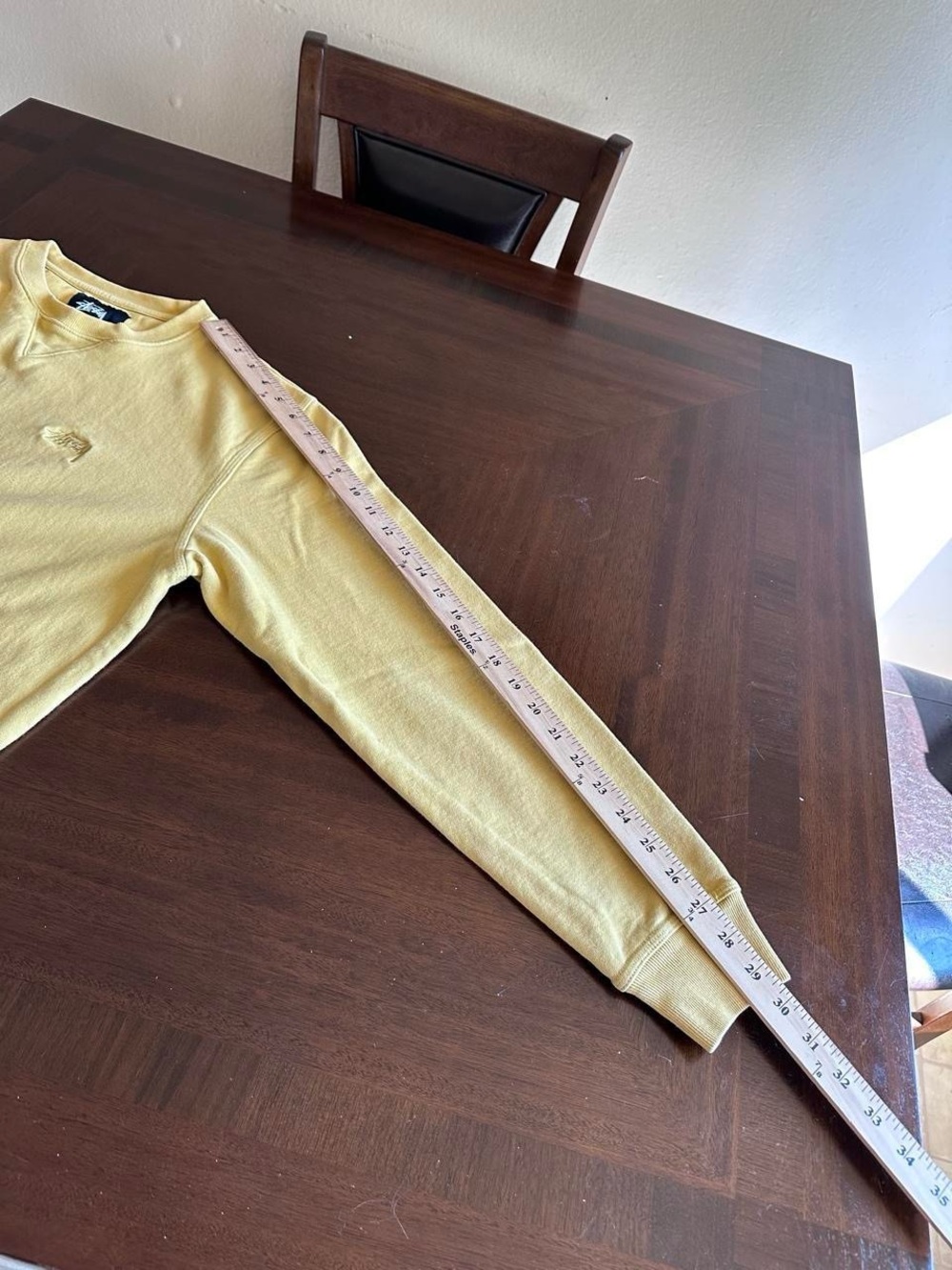Stussy Butternut Yellow Embroidered Logo Sweatshirt Men’s L - Picture 8 of 8